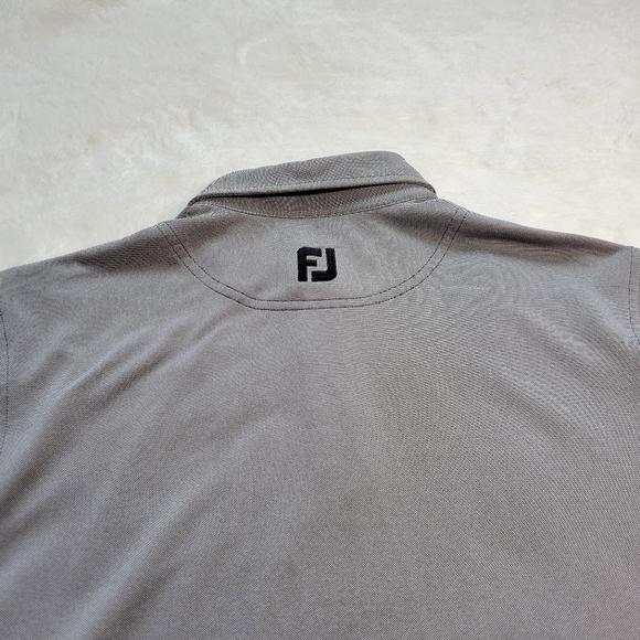 Footjoy Polo Shirt Small Shirt FJ Gray Geometric Double Sided Pattern Golf - Picture 3 of 6
